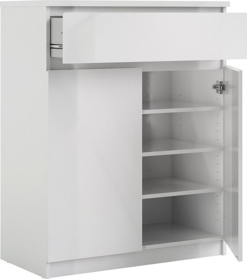 Home affaire Kommode Naia, abgerundete Schubladenkanten auf Metallgleiter, Breite 80,2 cm – Bild 4 von 5