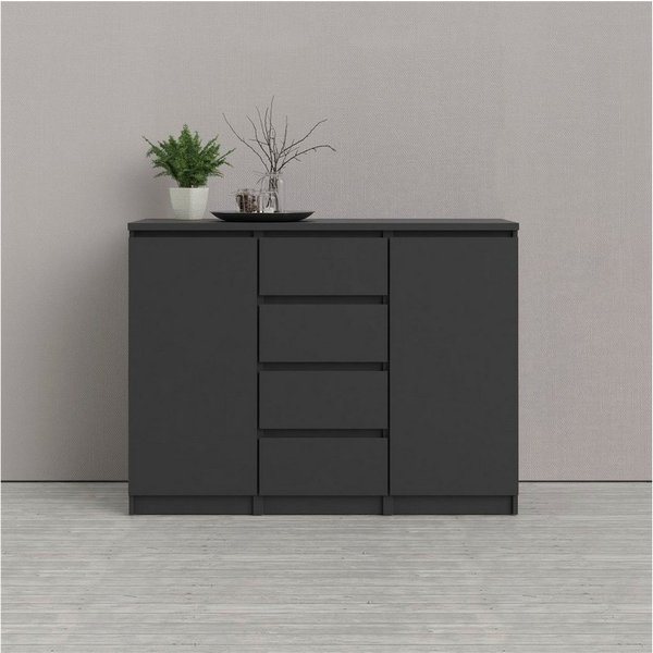 Home affaire Kommode Naia, Sideboard, 4 Schubladen, 2 Türen, Aufbewahrung, grifflose Front, Mit Einlegeböden, modern, skandinavisches Design, in mehrere Farben