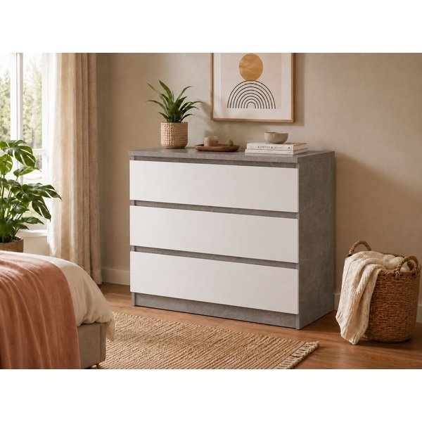 Home affaire Kommode Naia, abgerundete Schubladenkanten auf Metallgleiter, Breite 77 cm