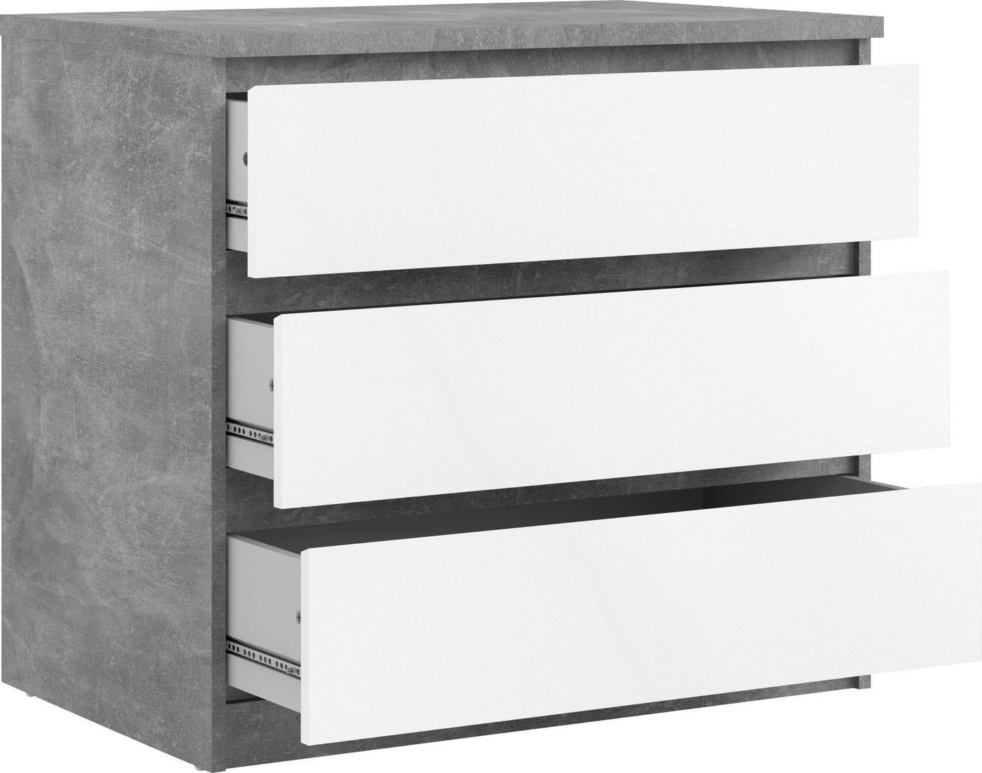 Home affaire Kommode Naia, abgerundete Schubladenkanten auf Metallgleiter, Breite 77 cm – Bild 3 von 5
