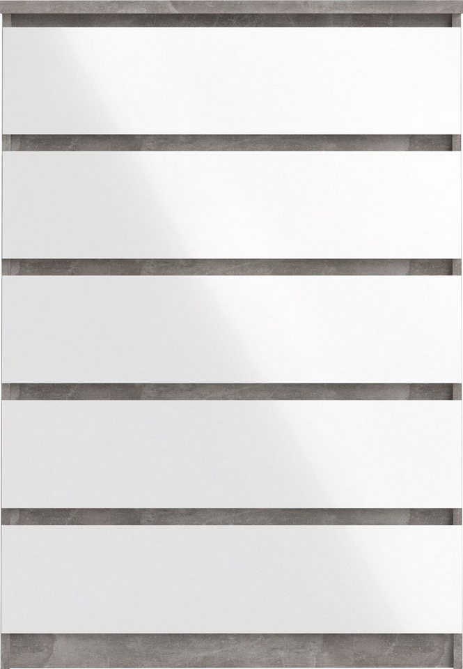 Home affaire Kommode Naia, Aufbewahrung, 5 Schubladen, Matt-Optik, grifflose Front, Modern, skandinavisches Design, in mehrere Farben, Hoch – Bild 2 von 5