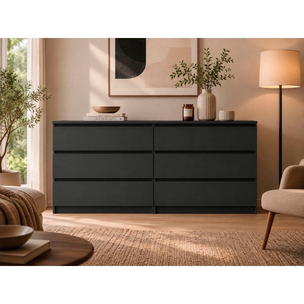 Home affaire Kommode Naia, 6 Schubladen im skandinavischen Design, Breite 158 cm, Viel Stauraum mit griffloser Front, in mehreren Farben