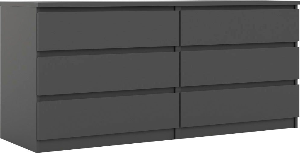 Home affaire Kommode Naia, 6 Schubladen im skandinavischen Design, Breite 158 cm, Viel Stauraum mit griffloser Front, in mehreren Farben – Bild 5 von 5