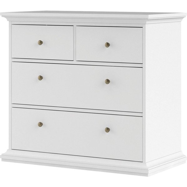 Home affaire Kommode Paris - mit 4 Schubladen im eleganten Landhauslook (96 x87x49 cm), Vier geräumige Schubladen für praktische Aufbewahrung