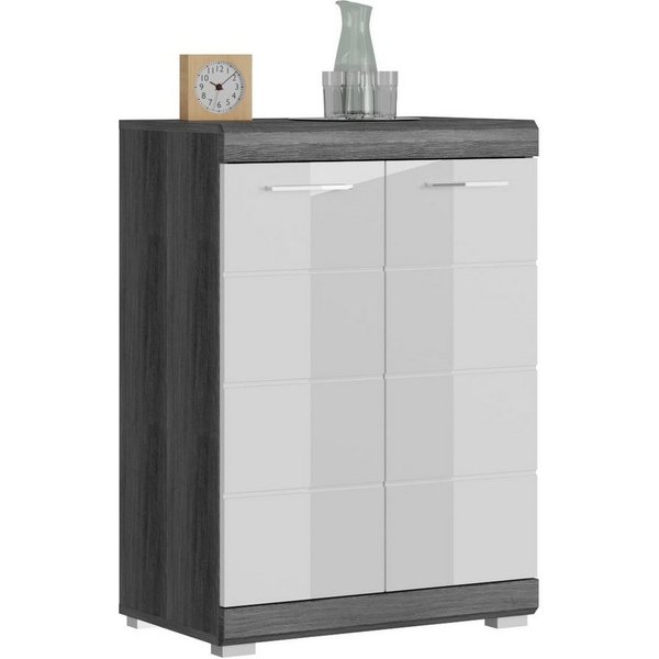 Home affaire Kommode SIENA, Breite 60 cm, 2 Türen, 2 Einlegeböden, 3 Fächer (hochwertige Rillenfräsung in MDF Front), Schuhkommode, Schuhschrank, Anrichte, Side