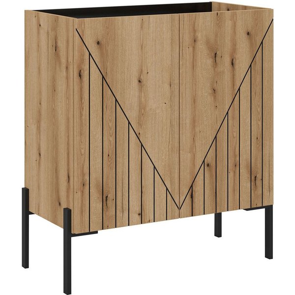 Home affaire Kommode SNETT, Höhe: 91cm, mit Metall-Stabfüßen, 2 Türen, 2 Einlegeböden, Anrichte, Sideboard, Schrank, Board, Highboard