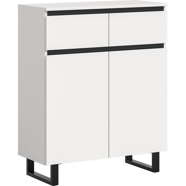 Home affaire Kommode TOMA, Höhe: 99cm, mit Metall-Kufen-Fuß, 2 Türen, 2 Schubkästen, Anrichte, Sideboard, Schrank, Board, Highboard