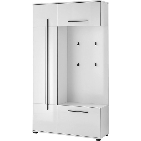 Home affaire Kompaktgarderobe Cantara Flurgarderobe, modern, 2 Farben, 111 cm breit vielseitig einsetzbar, unterschiedliche Stauraummöglichkeiten