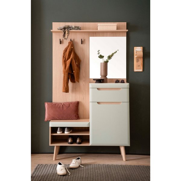 Home affaire Kompaktgarderobe Torge, Garderobe mit Stauraum, Garderobenschrank im Scandic Design in zwei Farben, viel Stauraum, 107 cm breit, für kleine Räume g