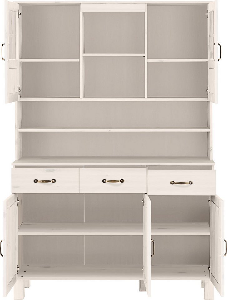 Home affaire Küchenbuffet Alby Breite 125 cm, 2 Glastüren, 2 Schubladen – Bild 4 von 5