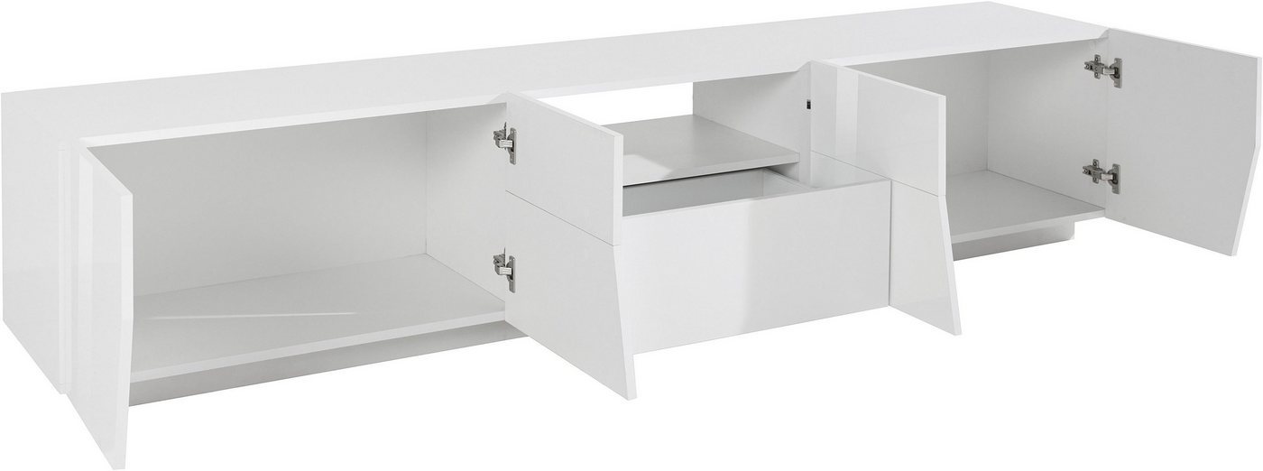 Home affaire Lowboard ALIEN- TV-Board, mit 4 Türen, 1 Schublade und 1 offenes Fach, TV-Kommode Breite ca. 220 cm "Made in Italy" – Bild 4 von 5