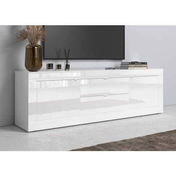 Home affaire Lowboard Basic Breite 210 cm, TV-Board 2 Türen, 2 Schubkästen, TV-Schrank, Metallgriff, moderne Rahmenoptik, viel Stauraum, Farbauswahl