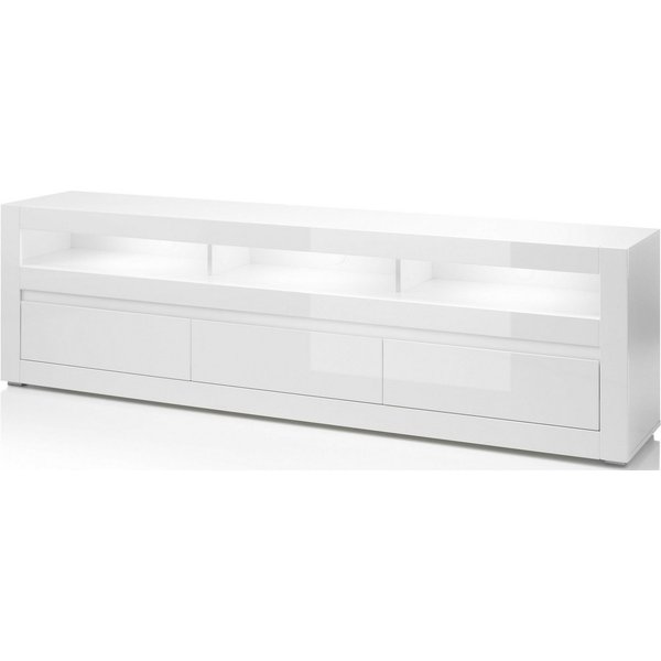 Home affaire Lowboard Carat, Breite 217 cm, Zierleiste 1x betonfarben und 1x weiß