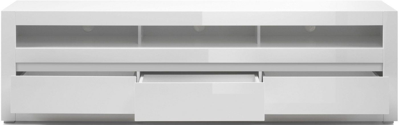Home affaire Lowboard Carat, Breite 217 cm, Zierleiste 1x betonfarben und 1x weiß – Bild 3 von 5