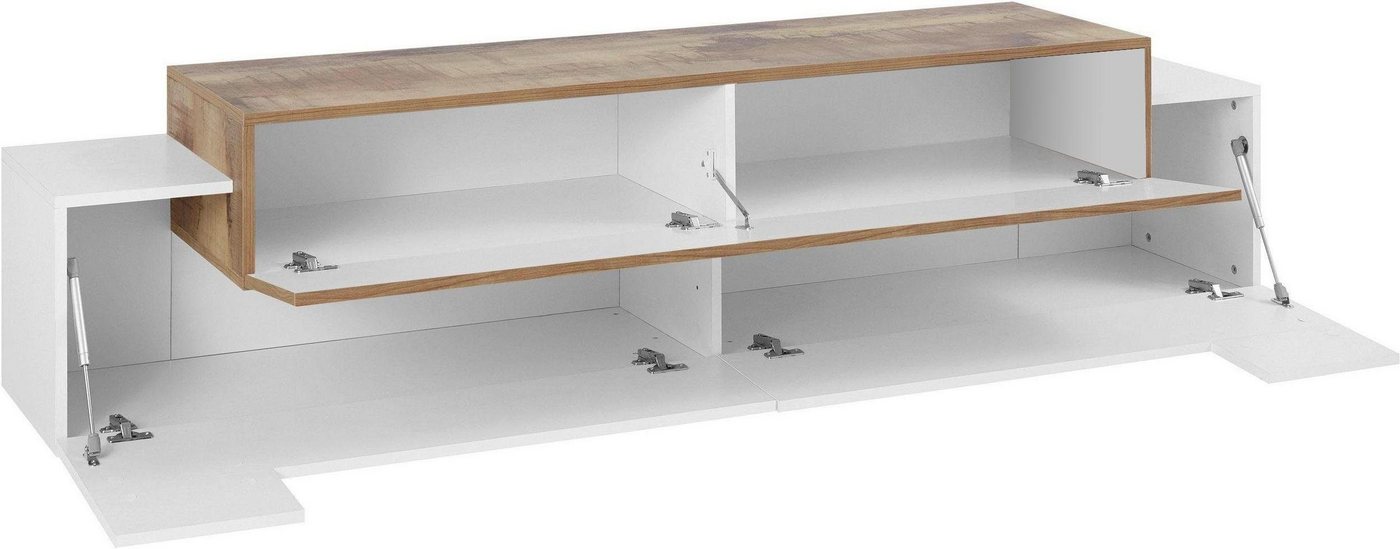 Home affaire Lowboard Coro,Lowboard,TV-Kommode,TV-Möbel,TV-Bank, mit 3 Klappen davon 2 mit Push-to-Open Funktion Breite 200 cm – Bild 3 von 5