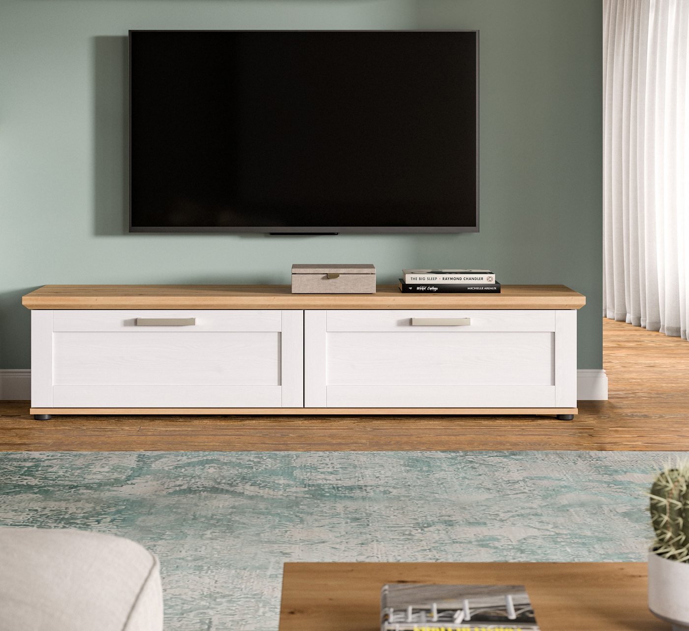 Home affaire Lowboard Cosenza, Cosenza Lowboard 164 cm, 2 Klappen, 2 Fächer, Wohnzimmer – Bild 2 von 5