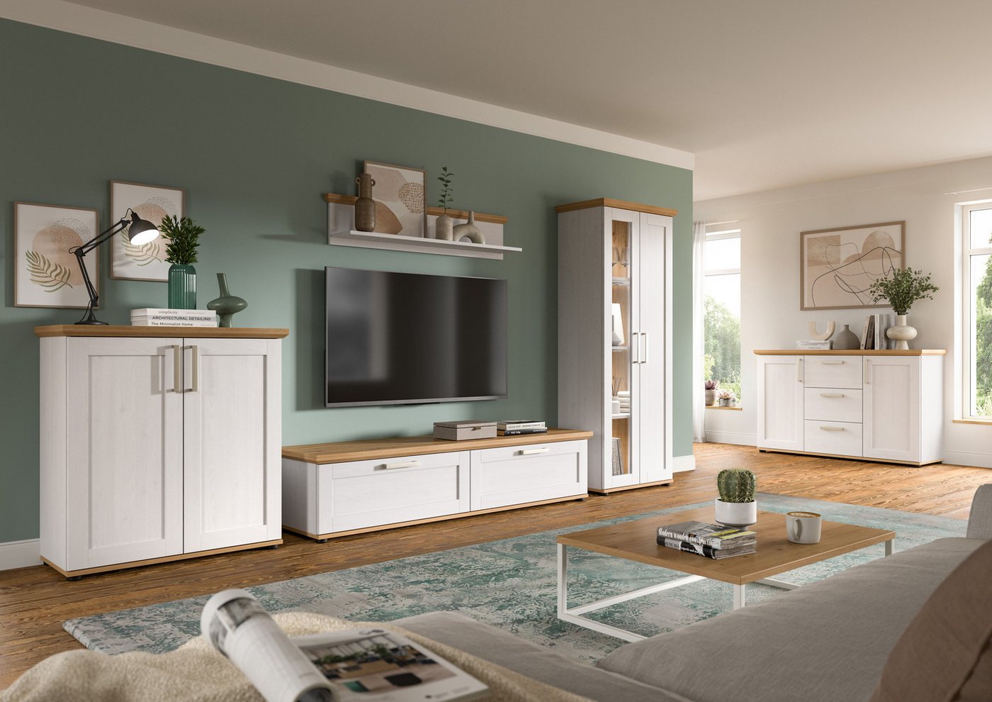 Home affaire Lowboard Cosenza, Cosenza Lowboard 164 cm, 2 Klappen, 2 Fächer, Wohnzimmer – Bild 5 von 5