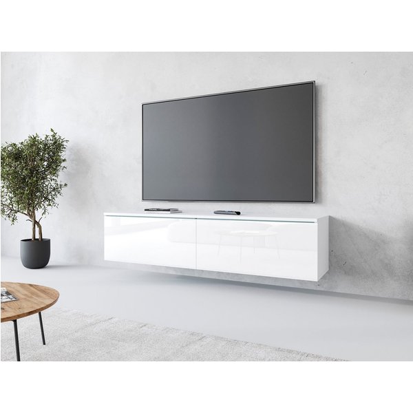 Home affaire Lowboard LOWBOARD D, wahlweise mit oder ohne Beleuchtung, modernes TV-Board ohne Griffe, mit viel Stauraum,stehend und hängend