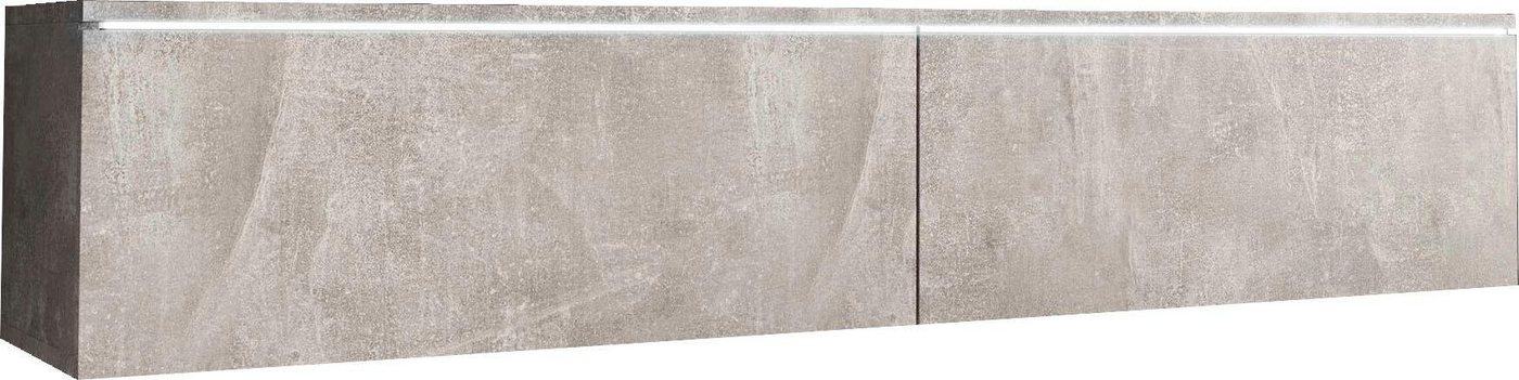 Home affaire Lowboard LOWBOARD D, wahlweise mit oder ohne Beleuchtung, modernes TV-Board ohne Griffe, mit viel Stauraum,stehend und hängend – Bild 2 von 5