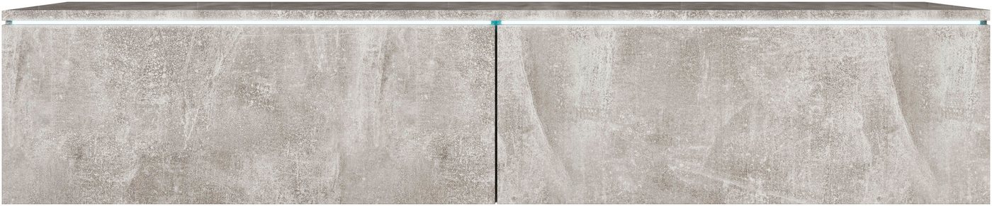Home affaire Lowboard LOWBOARD D, wahlweise mit oder ohne Beleuchtung, modernes TV-Board ohne Griffe, mit viel Stauraum,stehend und hängend – Bild 2 von 5