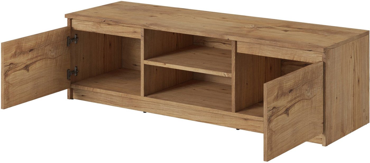 Home affaire Lowboard DINGO, zeitloser TV-Schrank, TV-Board Breite 120 cm, grifflose Fernsehschrank – Bild 3 von 5