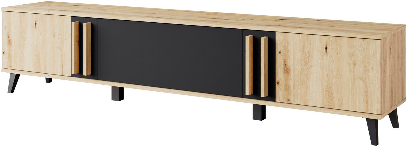Home affaire Lowboard Helsinki, TV-Kommode Breite 180cm (1 St), modernes Design, 3 Klapptüren – Bild 2 von 5