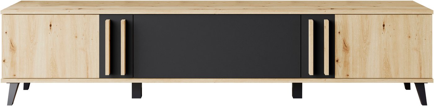 Home affaire Lowboard Helsinki, TV-Kommode Breite 180cm (1 St), modernes Design, 3 Klapptüren – Bild 5 von 5