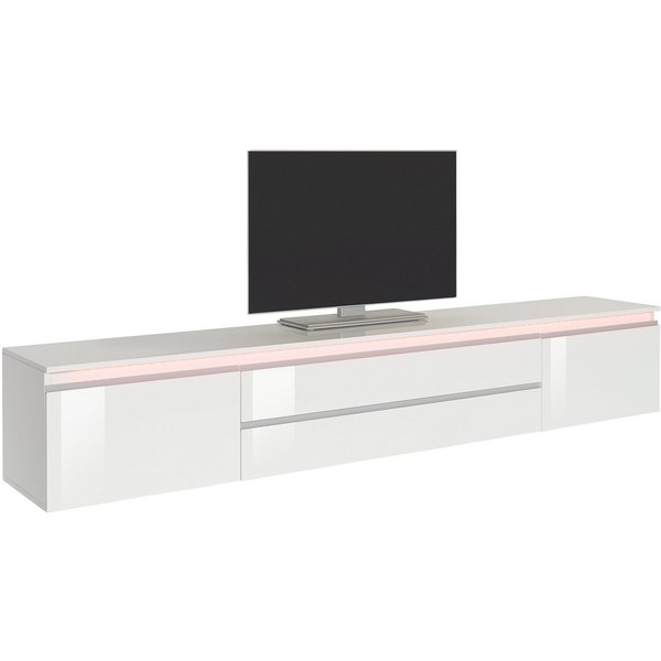 Home affaire Lowboard Magic,Lowboard,TV-Kommode,TV-Möbel,TV-Bank, Hochglanzlackiert, Alugriff, 2 Türen, 2 Schubkästen,B/T/H 240×40×40 cm