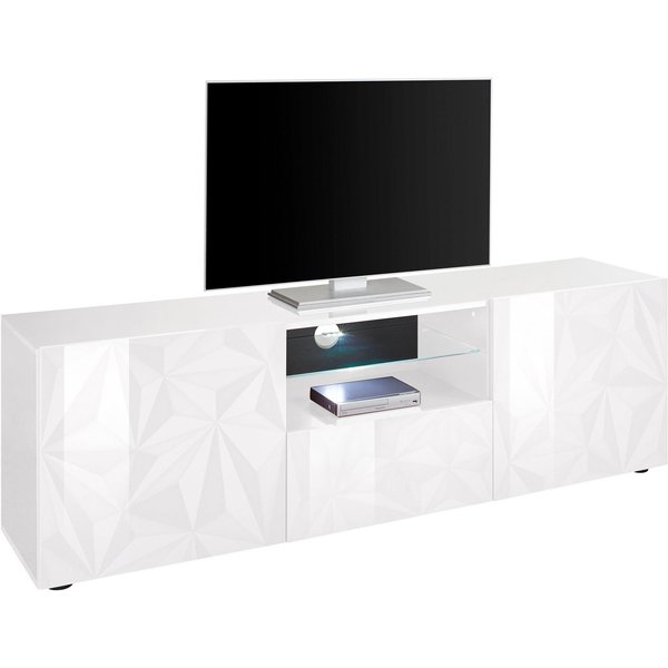 Home affaire Lowboard Prisma Breite 181 cm, TV-Board 2 Türen, 1 Schubkasten, TV-Schrank, Front mit elegantem Siebdruck, grifflos, viel Stauraum