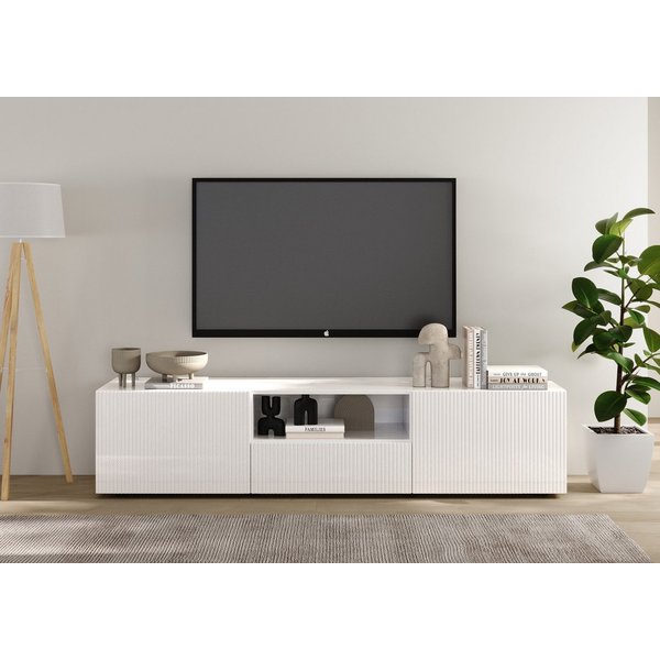 Home affaire Lowboard Rio Breite 181 cm, TV-Board 2 Türen u. 1 Schubkasten, TV-Schrank, geriffelte MDF-Fronten, modern u. elegant, Kabelführung, viel Stauraum