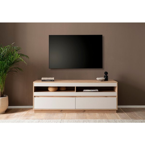Home affaire Lowboard Sonora, moderner TV-Unterschrank, Kommode in Eiche Artisan, TV-Schrank, filigrane Rahmenoptik, ausreichend Stauraum, vielseitig einsetzbar