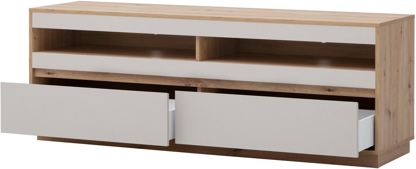 Home affaire Lowboard Sonora, moderner TV-Unterschrank, Kommode in Eiche Artisan, TV-Schrank, filigrane Rahmenoptik, ausreichend Stauraum, vielseitig einsetzbar – Bild 5 von 5