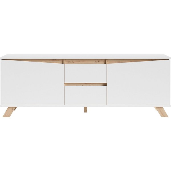 Home affaire Lowboard Valentin, 160cm TV Board mit 2 Türen und 2 Schubkästen in modernem Skandi Design