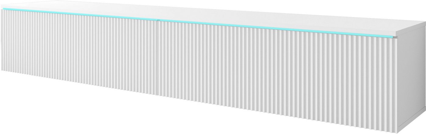 Home affaire Lowboard Vera, wahlweise mit oder ohne Beleuchtung, gefräste MDF Front mit 3D Effekt, stehend und hängend montierbar – Bild 2 von 5