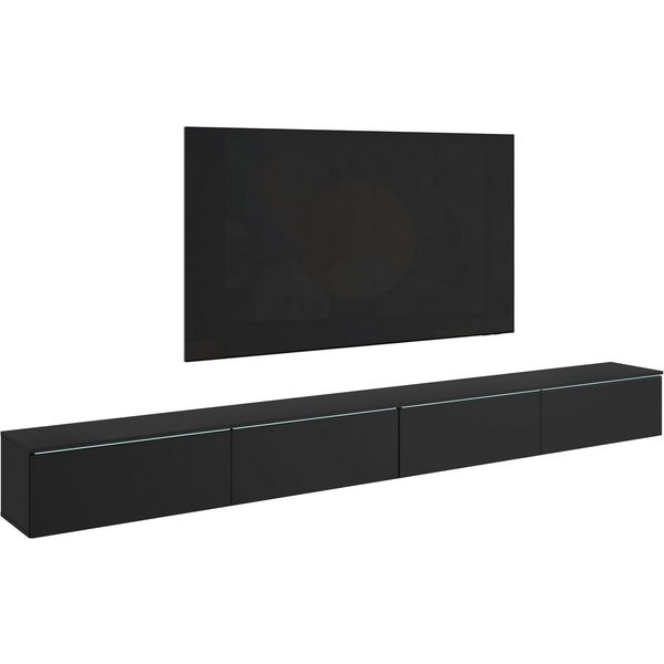 Home affaire Lowboard Vera, TV-Schrank, Breite 300 cm, verschiedene Farbausführungen (1 St), Mit LED, 4 Klappen, grifflose Fronten, hängend oder stehend