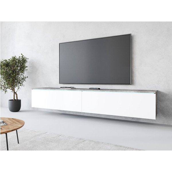 Home affaire Lowboard LOWBOARD VERA, wahlweise mit oder ohne Beleuchtung, Modernes griffloses TV-Board, 180 cm TV-Schrank, stehend und hängend