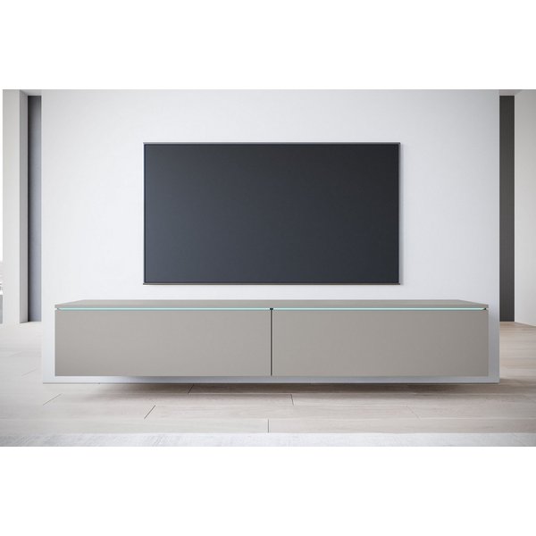 Home affaire Lowboard LOWBOARD VERA, wahlweise mit oder ohne Beleuchtung, Modernes griffloses TV-Board, 180 cm TV-Schrank, stehend und hängend