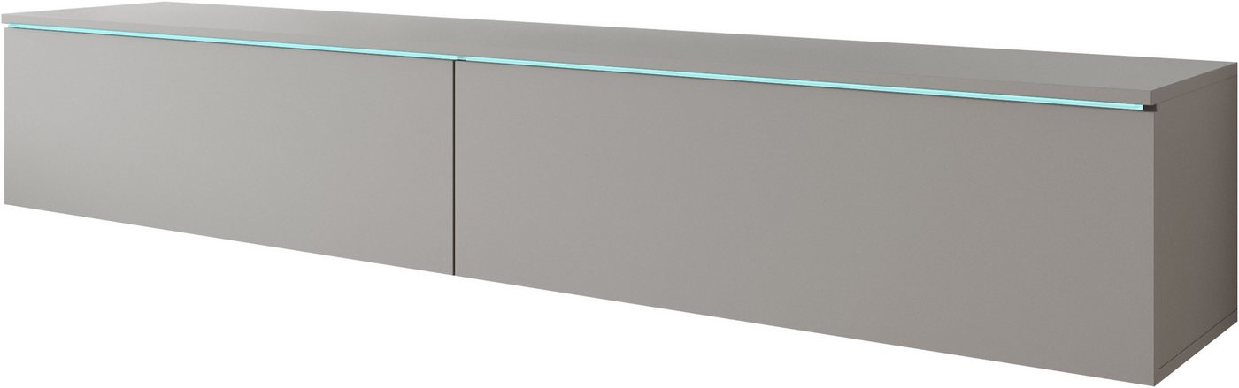 Home affaire Lowboard LOWBOARD VERA, wahlweise mit oder ohne Beleuchtung, Modernes griffloses TV-Board, 180 cm TV-Schrank, stehend und hängend – Bild 2 von 5