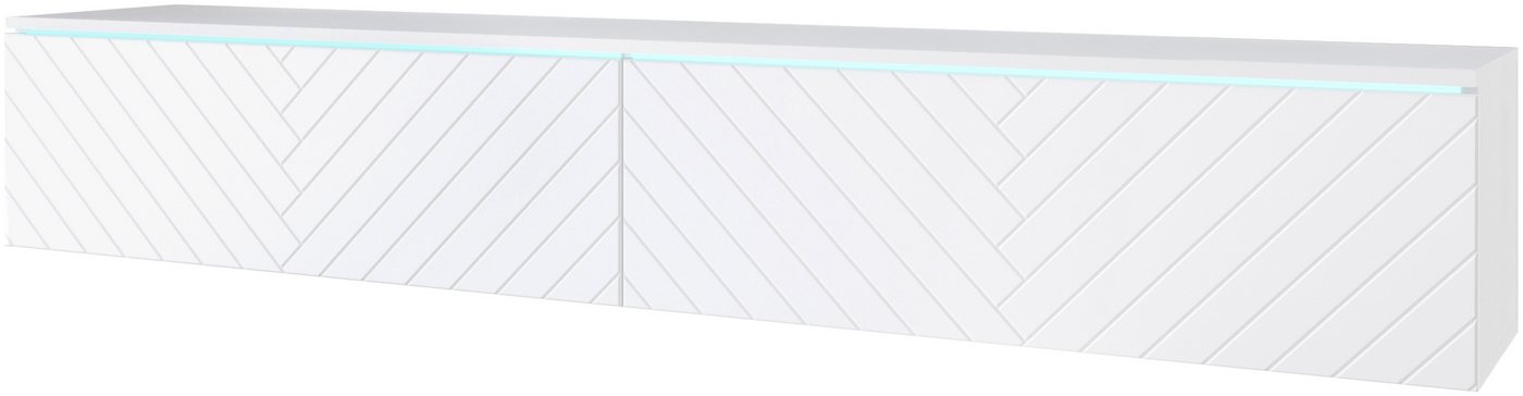 Home affaire Lowboard Vera, wahlweise mit oder ohne Beleuchtung, gefräste MDF Front mit 3D Effekt, stehend und hängend montierbar – Bild 2 von 5