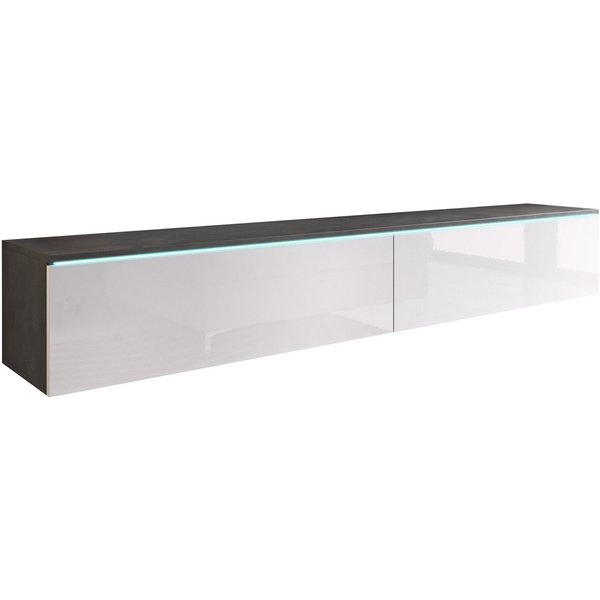 Home affaire Lowboard LOWBOARD VERA, wahlweise mit oder ohne Beleuchtung, Modernes griffloses TV-Board, 180 cm TV-Schrank, stehend und hängend