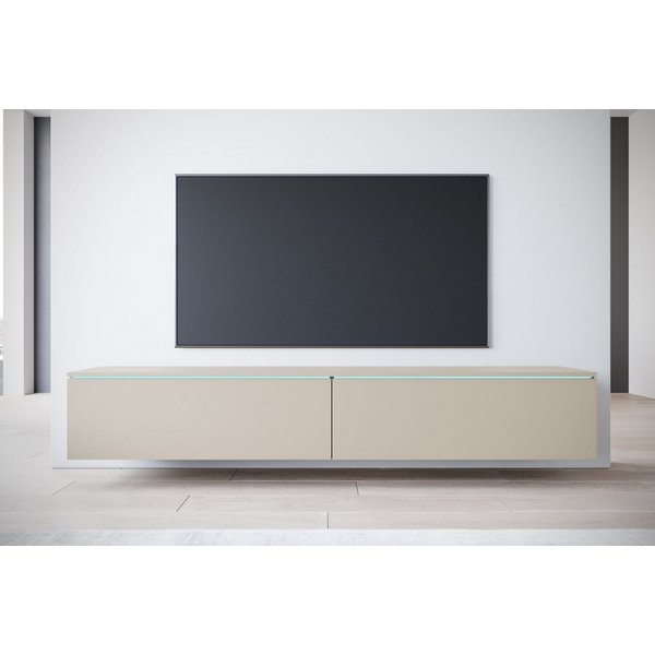 Home affaire Lowboard LOWBOARD VERA, wahlweise mit oder ohne Beleuchtung, Modernes griffloses TV-Board, 180 cm TV-Schrank, stehend und hängend