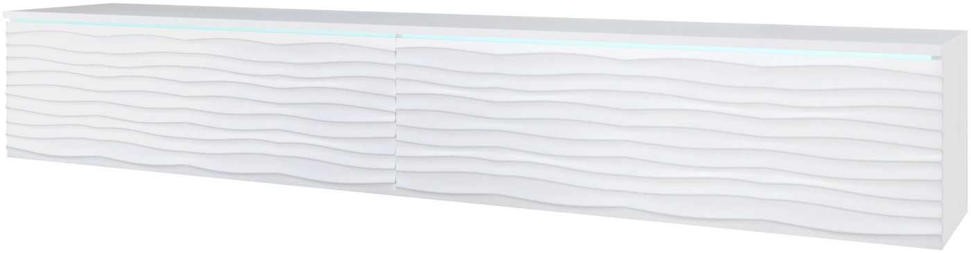 Home affaire Lowboard Vera, wahlweise mit oder ohne Beleuchtung, gefräste MDF Front mit 3D Effekt, stehend und hängend montierbar – Bild 2 von 5