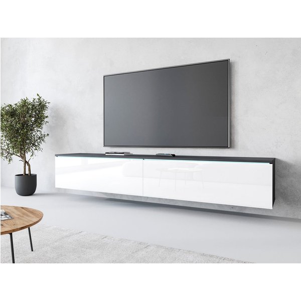 Home affaire Lowboard LOWBOARD VERA, wahlweise mit oder ohne Beleuchtung, Modernes griffloses TV-Board, 180 cm TV-Schrank, stehend und hängend
