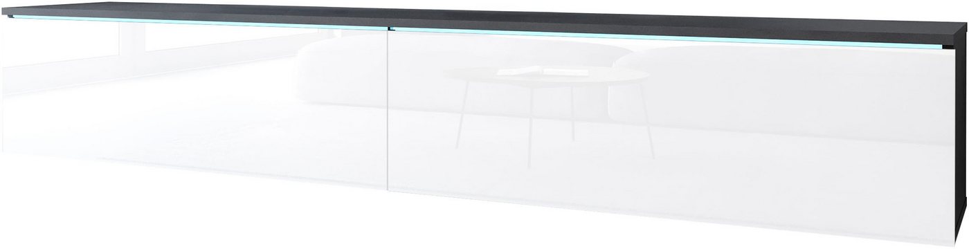 Home affaire Lowboard LOWBOARD VERA, wahlweise mit oder ohne Beleuchtung, Modernes griffloses TV-Board, 180 cm TV-Schrank, stehend und hängend – Bild 2 von 5