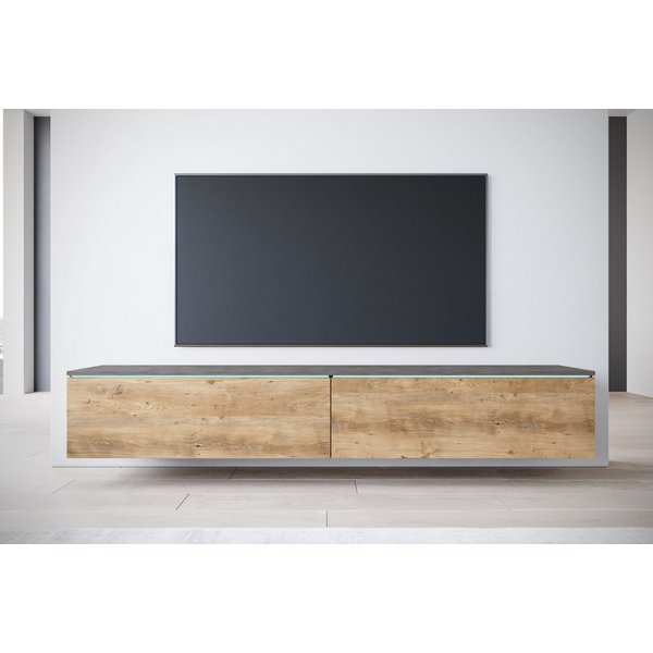 Home affaire Lowboard LOWBOARD VERA, wahlweise mit oder ohne Beleuchtung, Modernes griffloses TV-Board, 180 cm TV-Schrank, stehend und hängend