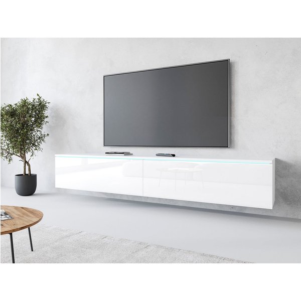 Home affaire Lowboard LOWBOARD VERA, wahlweise mit oder ohne Beleuchtung, Modernes griffloses TV-Board, 180 cm TV-Schrank, stehend und hängend