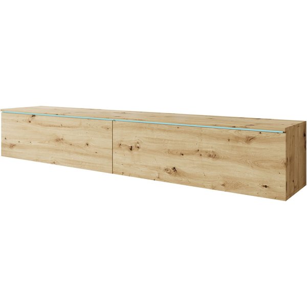 Home affaire Lowboard LOWBOARD VERA, wahlweise mit oder ohne Beleuchtung, Modernes griffloses TV-Board, 180 cm TV-Schrank, stehend und hängend