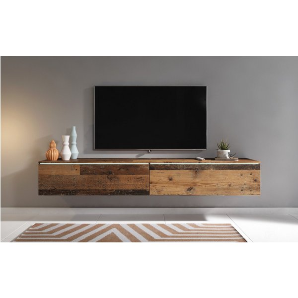 Home affaire Lowboard LOWBOARD VERA, wahlweise mit oder ohne Beleuchtung, Modernes griffloses TV-Board, 180 cm TV-Schrank, stehend und hängend