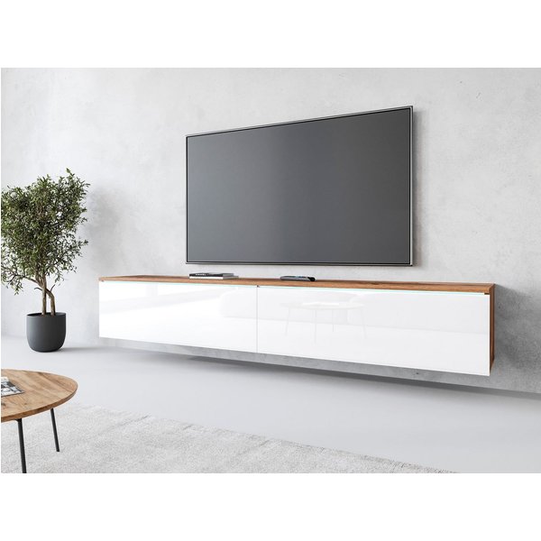 Home affaire Lowboard LOWBOARD VERA, wahlweise mit oder ohne Beleuchtung, Modernes griffloses TV-Board, 180 cm TV-Schrank, stehend und hängend