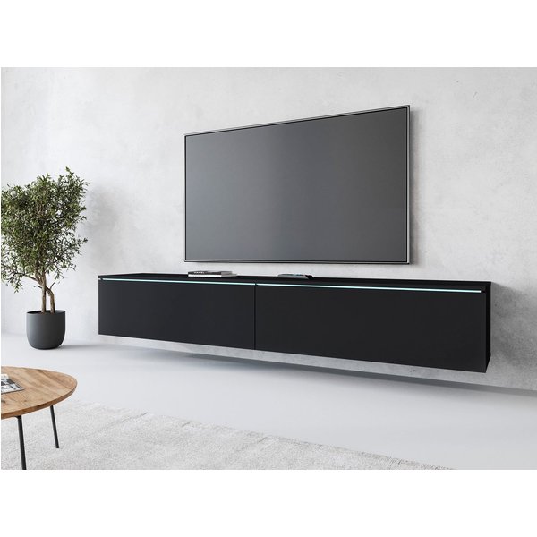 Home affaire Lowboard LOWBOARD VERA, wahlweise mit oder ohne Beleuchtung, Modernes griffloses TV-Board, 180 cm TV-Schrank, stehend und hängend